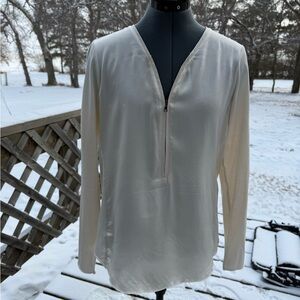 GO BY GO SILK Cream Women's Blouse